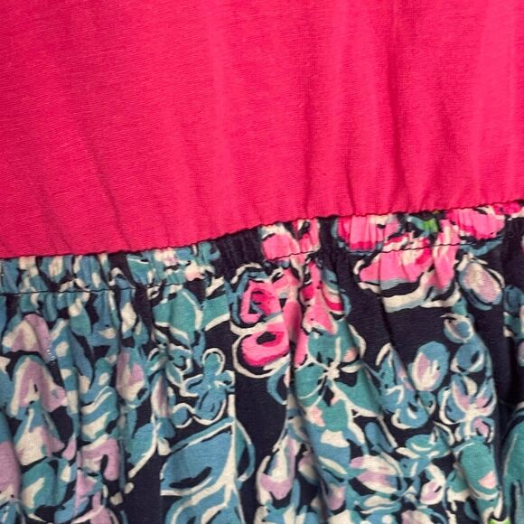 Lilly Pulitzer Girls' Mini Giavanna Dress XL High Tide Navy Pineapple Paradise - Picture 3 of 5